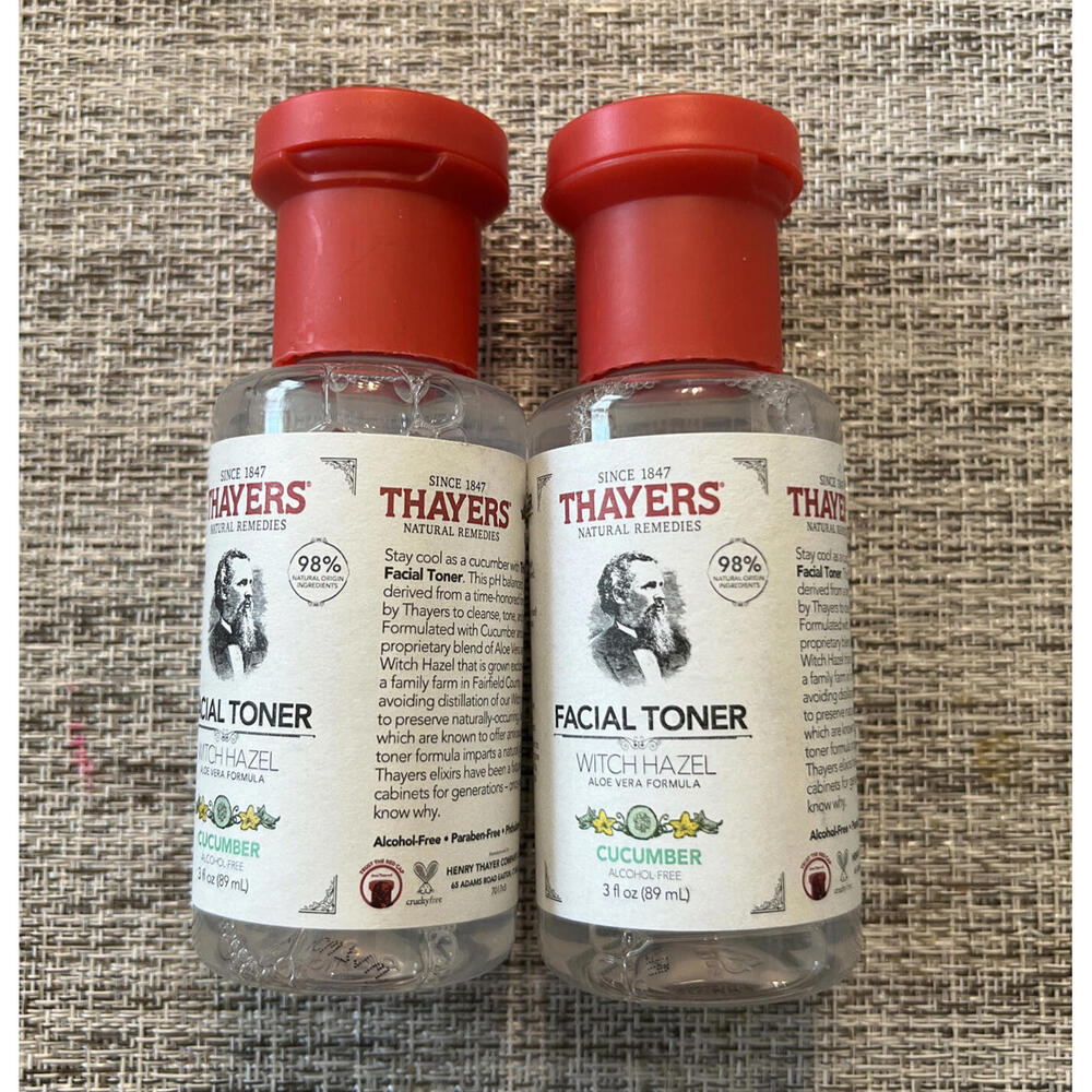 2 x THAYERS Alcohol-Free Witch Hazel Facial Toner with Aloe Vera, Cucumber3oz-A5